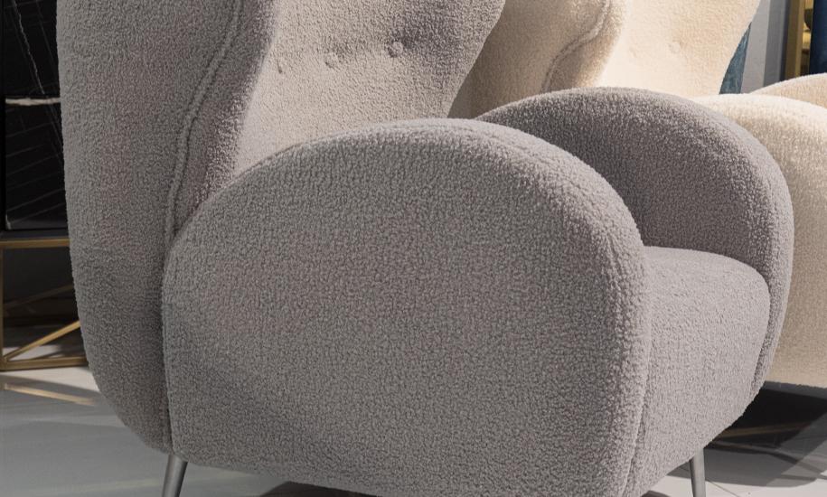 Кресло Камила сиденье букле металл ноги 835x885x865 мм Серый - фото 11