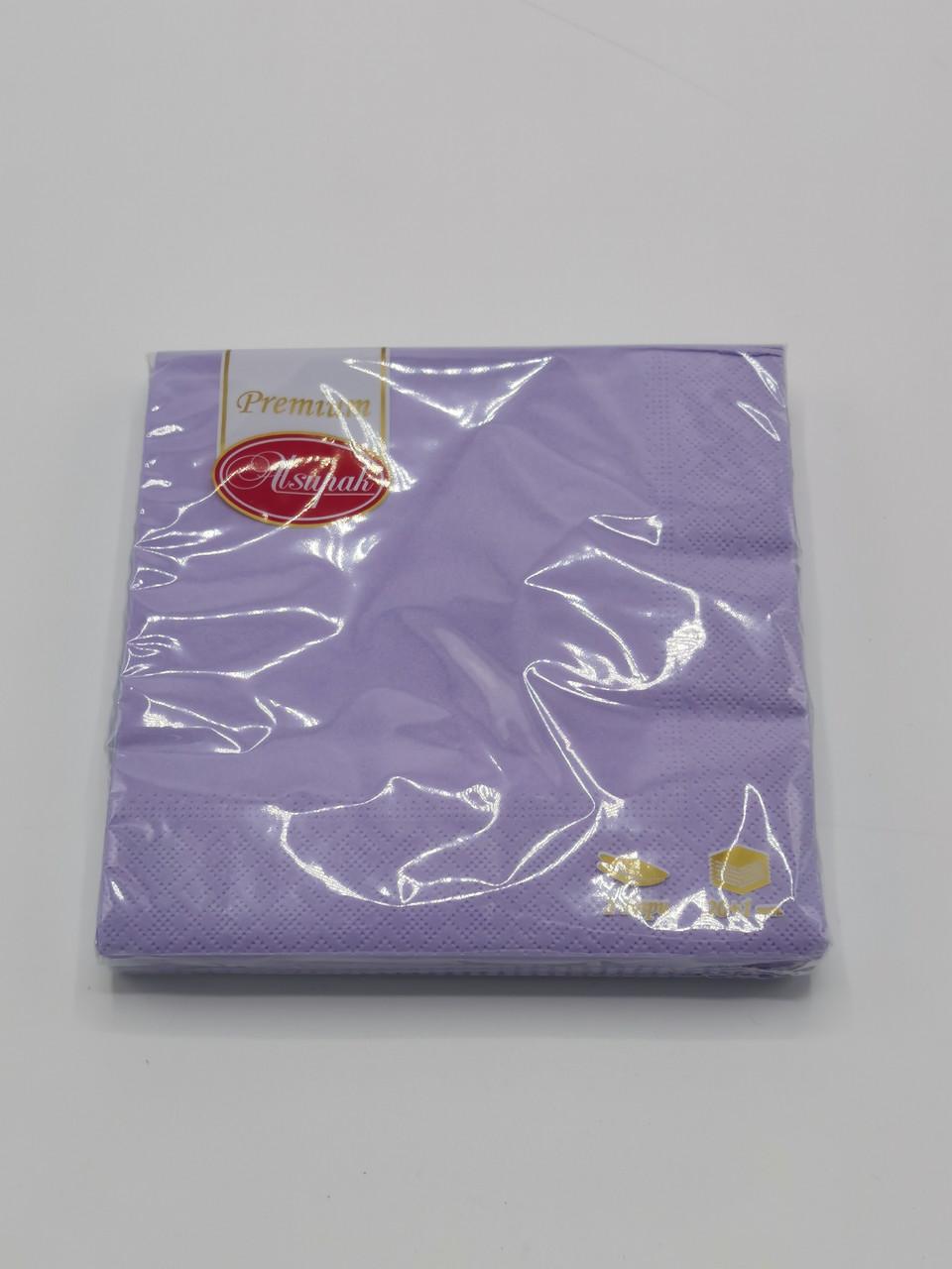 Серветки однотонні ТМ Alsupak 33х33 см 2 шари 20 шт. Бузковий - фото 1 Серветки однотонні ТМ Alsupak 33х33 см 2 шари 20 шт. Бузковий - фото 1