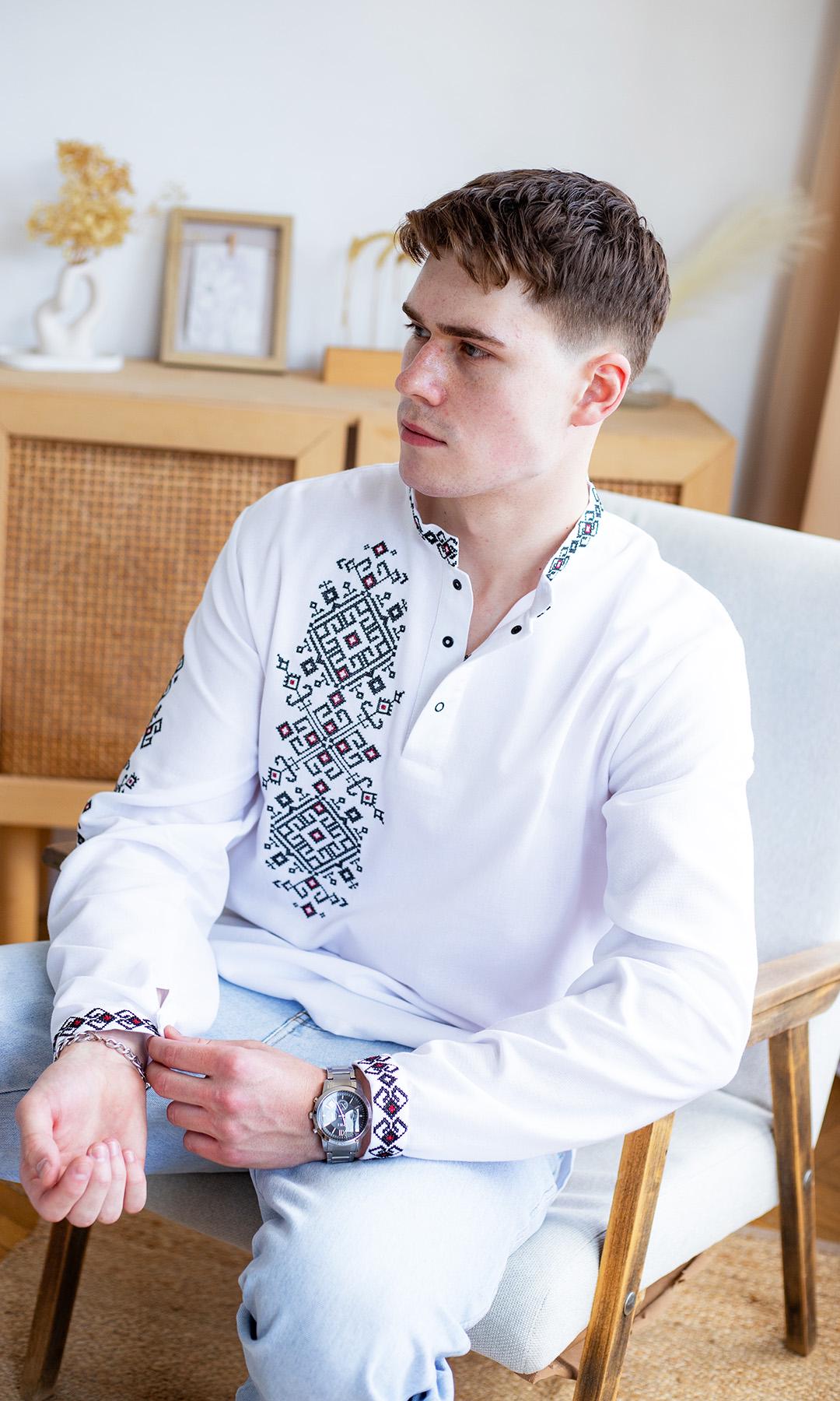 Вишиванка чоловіча Вишиваночка р. 62 Білий (3046-3) - фото 2