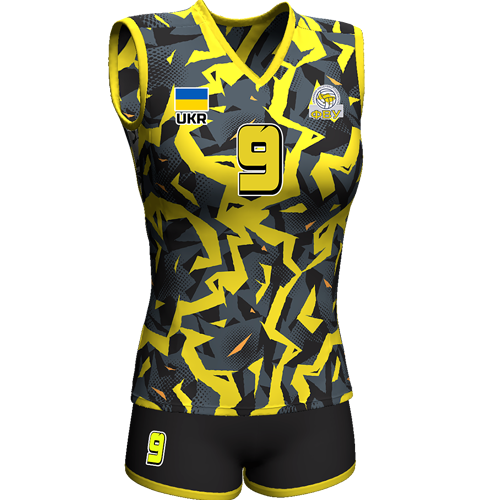 Волейбольна форма жіноча IDSport S Чорний/Жовтий (1657-1402)