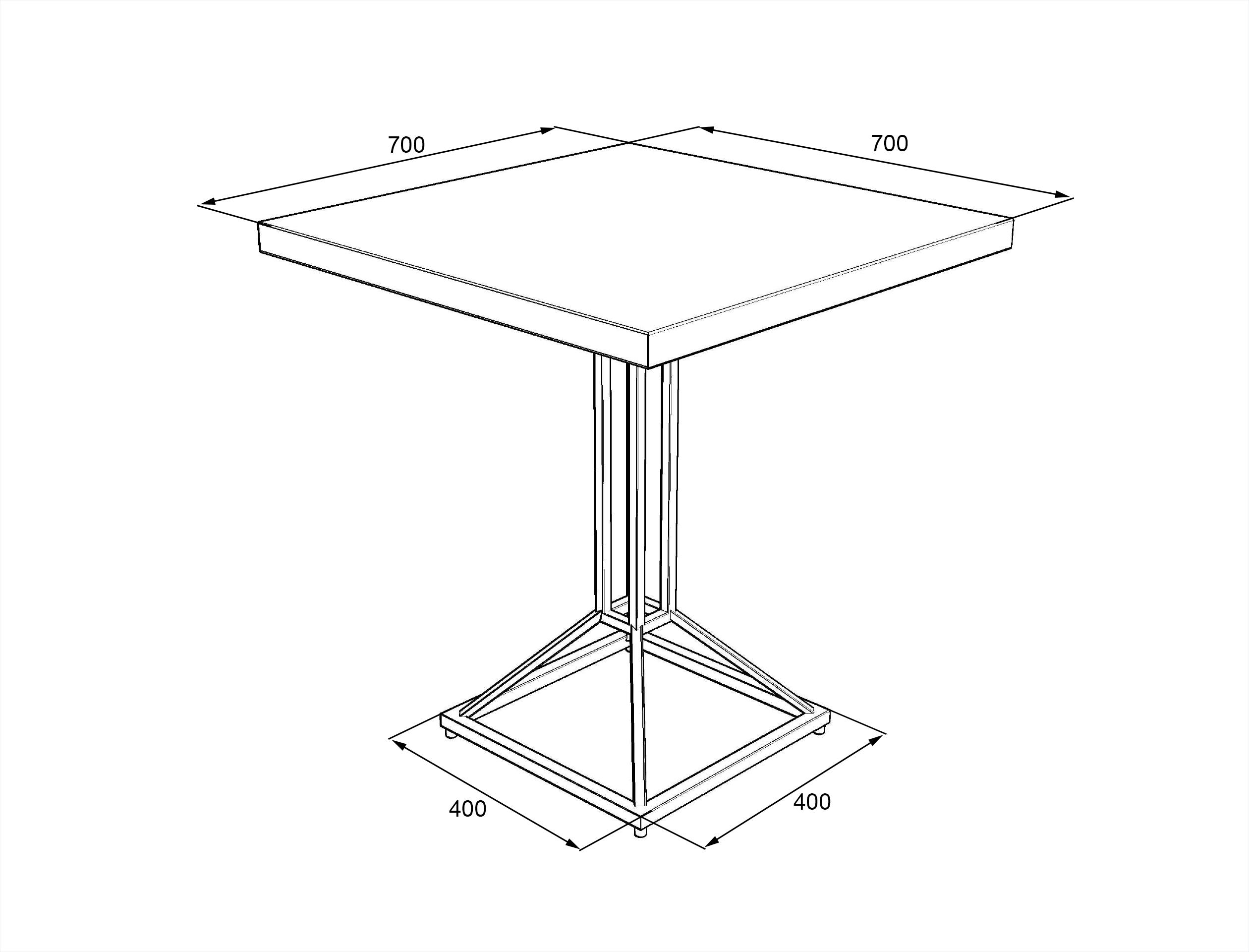 Стіл квадратний Lofty Серія 18 з дерева та металу 700х700 мм (11298977) - фото 2