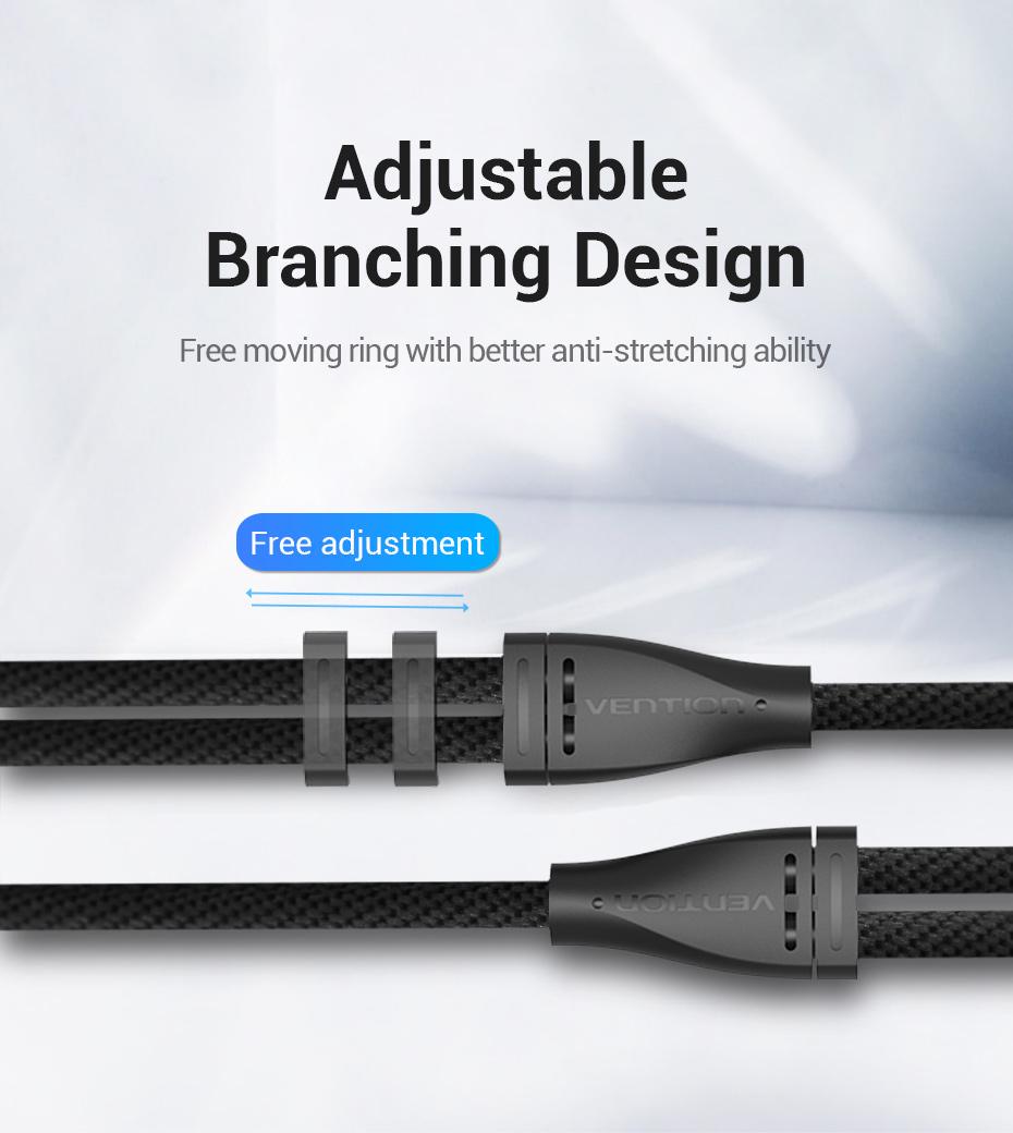 Перехідник Vention 3.5 мм minijack-2х3.5 мм/minijack AUX 4-піновий нейлонове обплетення TRRS 0,3 м Чорний (BBMBY) - фото 12 Перехідник Vention 3.5 мм minijack-2х3.5 мм/minijack AUX 4-піновий нейлонове обплетення TRRS 0,3 м Чорний (BBMBY) - фото 12