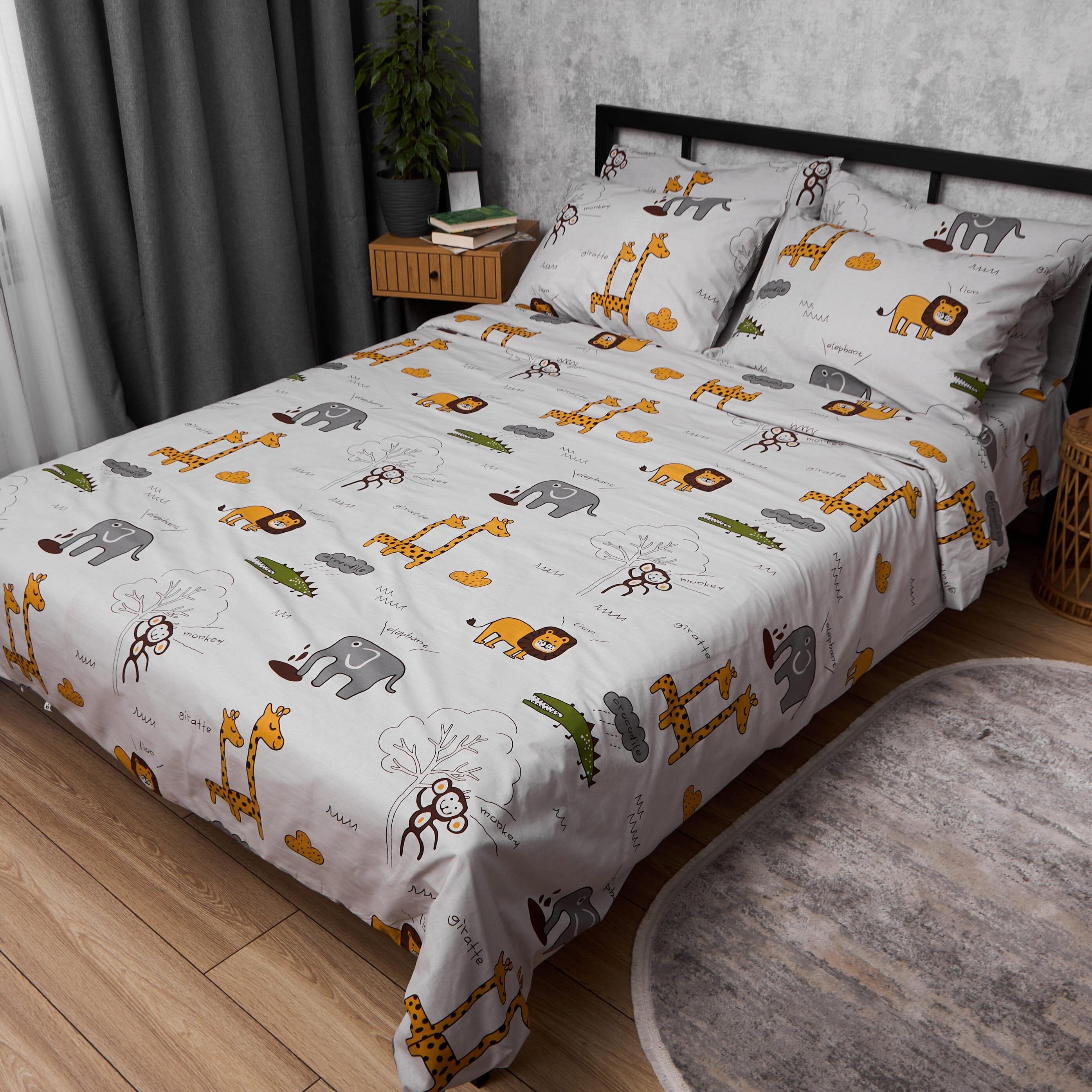 Комплект постельного белья Moon&Star Бязь Gold Люкс Savanna Gray семейный 160х220 см 2 шт. наволочки 2 шт. (MS-820015082)