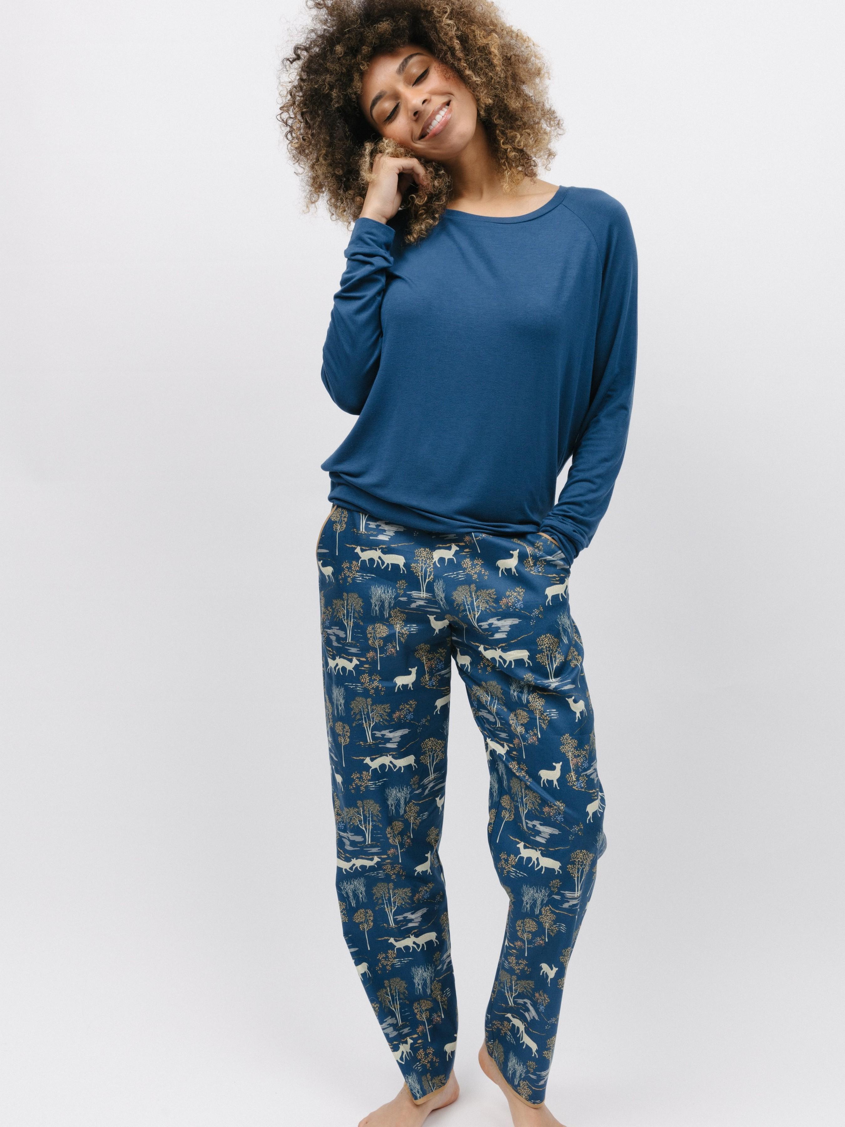 Пижама женская CYBERJAMMIES Fawn 9831-9825 10/S Синий с принтом (5051877465039)