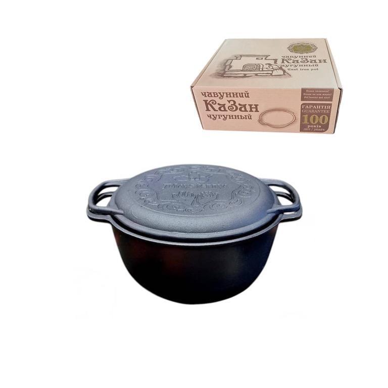 Казан чугунный татарский с крышкой-сковородой 6 л ø 26 см (Т 404СР) - фото 3 Казан чугунный татарский с крышкой-сковородой 6 л ø 26 см (Т 404СР) - фото 3