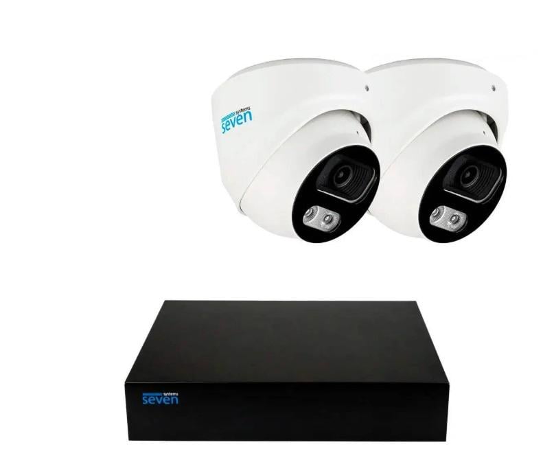 Комплект видеонаблюдения SEVEN IP-7215W2P4-5MP на 2 купольные 5 Мп IP-камеры