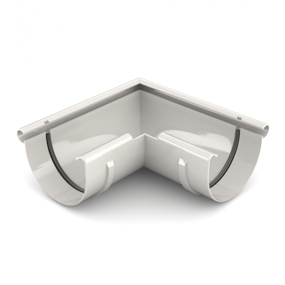 Кут ринви Bryza зовнішній 90° 125 мм Білий (9010)