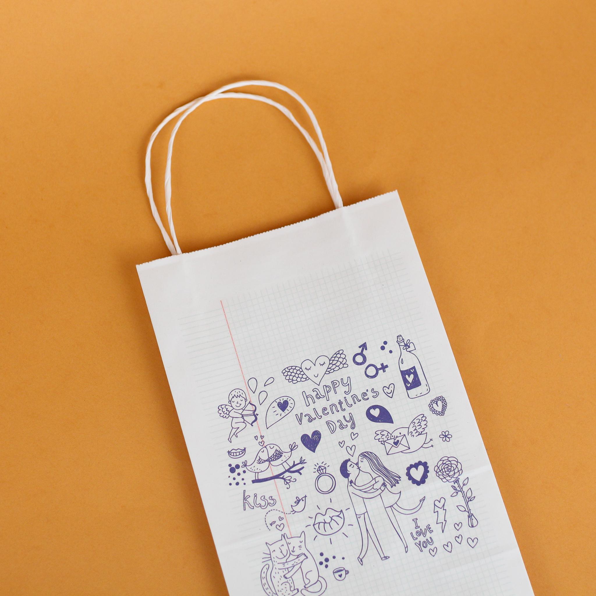 Пакет подарочный на День святого Валентина Школьная записка 150х90х240 мм 20 шт. - фото 4 Пакет подарочный на День святого Валентина Школьная записка 150х90х240 мм 20 шт. - фото 4