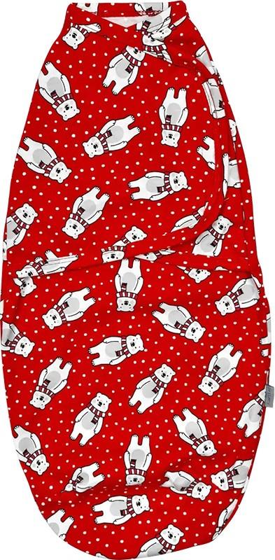 Пеленка-кокон на липучке Dexter's Мишка 56-62 см Красный