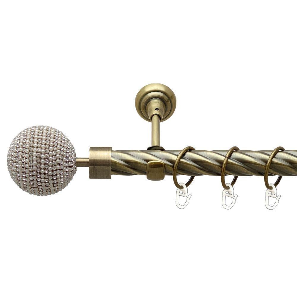 Карниз трубчатый одинарный Orvit Карера 25 мм 160 см Антик (000-9210)