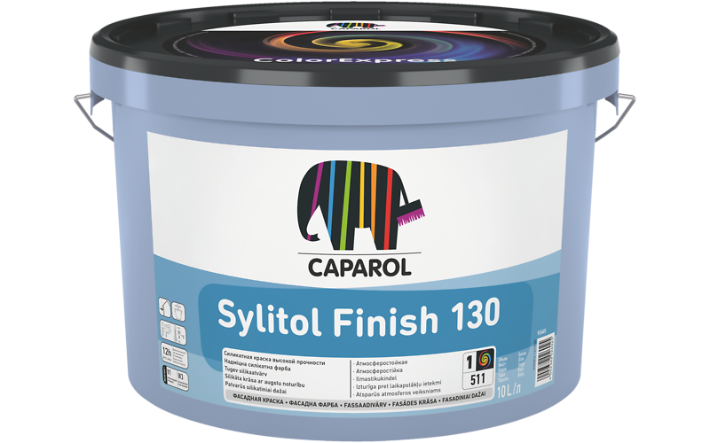 Краска фасадная силикатная матовая Caparol Sylitol Finish 130 база 1 10 л (2620752639)