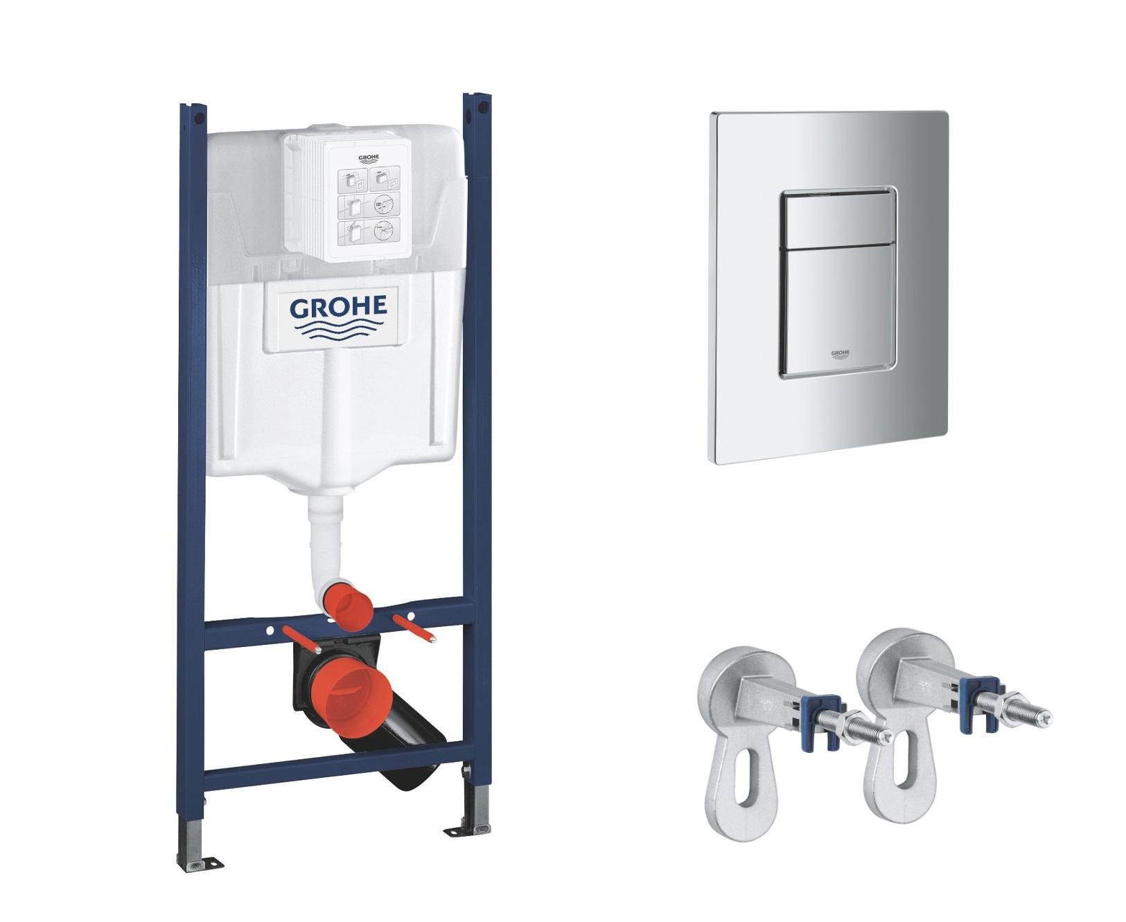 Інсталяційна система для унітазу Grohe Rapid SL 388400WG1 з кнопкою Хром (248217)