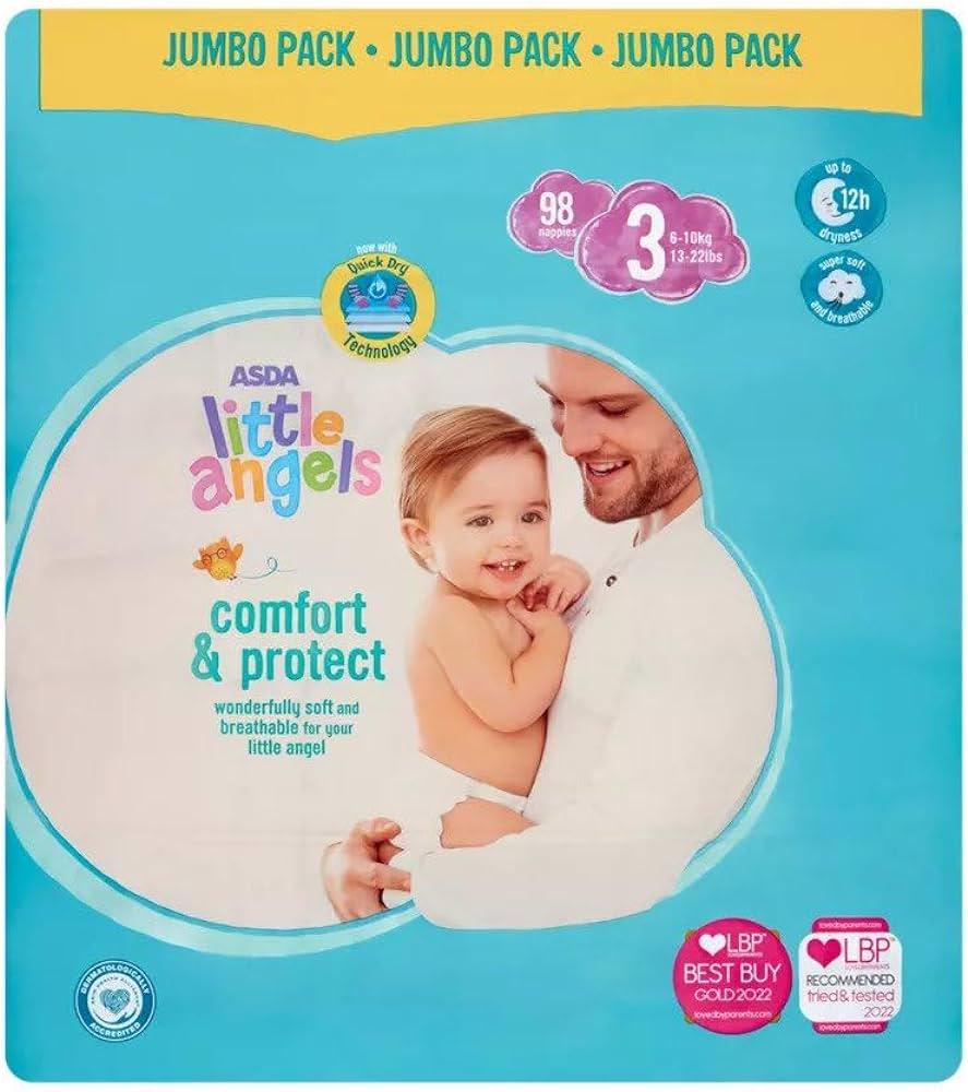 Подгузники Asda Little Angels Comfort & Protect 3 6-10 кг 98 шт. (14149)