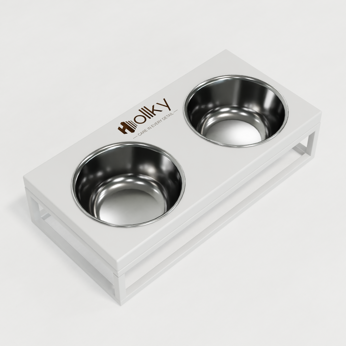 Миски на подставке для маленьких собак и котов Hollky Base S 2х0,45 л (BS-36187-WHWH) - фото 8 Миски на подставке для маленьких собак и котов Hollky Base S 2х0,45 л (BS-36187-WHWH) - фото 8