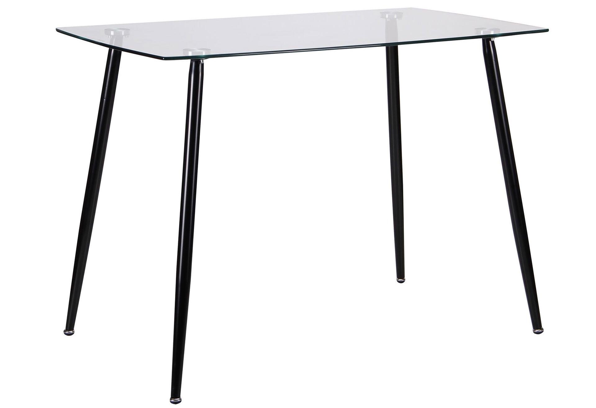 Обеденный кухонный стол AMF Умберто 760х1200х700 мм сталь/стекло Черный/Прозрачный