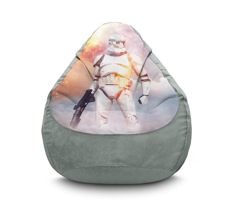 Крісло мішок iPuff Star Wars Stormtroopers 4 Флок XXL 90х125 см Сірий