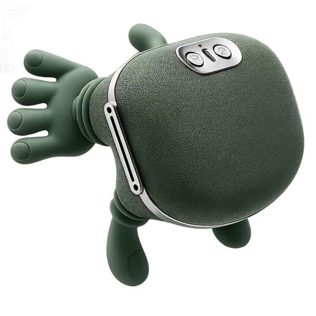 Массажер портативный аккумуляторный Shoulder and Neck Massager для шеи и плеч с подогревом и имитацией рук Зеленый (376395)
