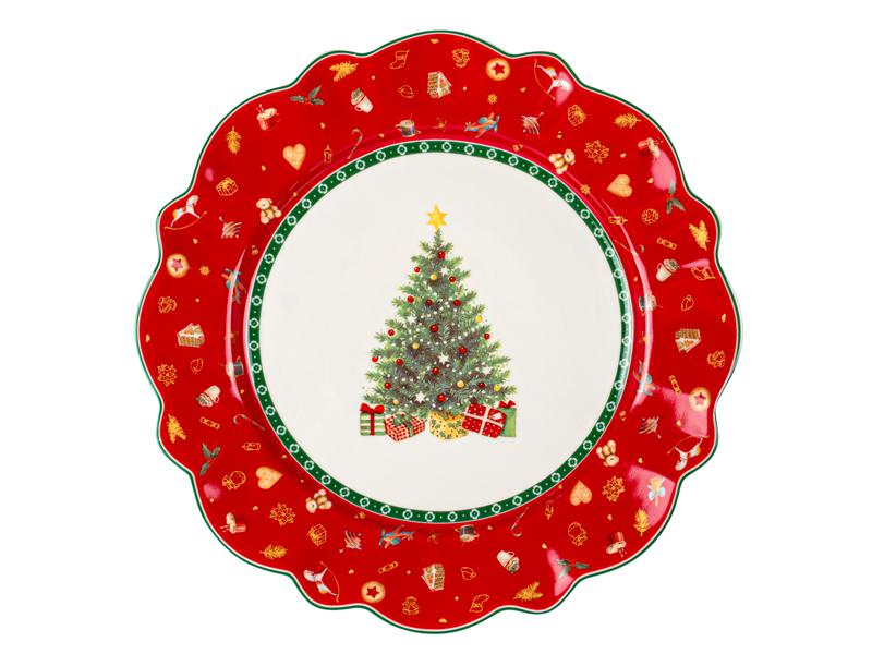 Тарелка подставная рождественская Christmas delight Елочка фарфоровая 28 см (985-142)