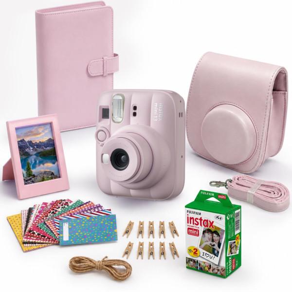 Набір камера моментального друку Fujifilm Instax Mini 13 з чохлом/фотоплівка 20 шт./фотоальбом 108/наклейки 20 шт./фоторамка Candy Pink (36603396)