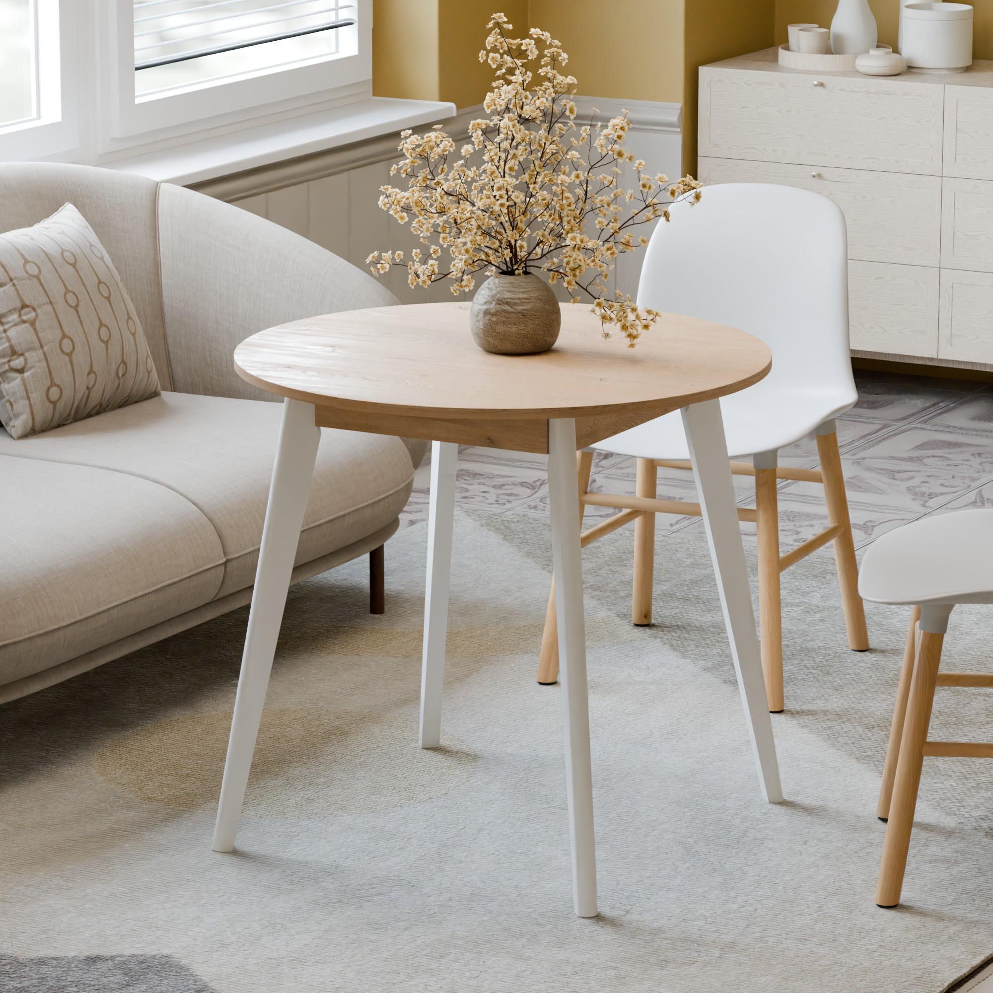 Обеденный стол Неман БОН 880х880 мм Дуб кремона торро/Белый (5588691) - фото 2 Обеденный стол Неман БОН 880х880 мм Дуб кремона торро/Белый (5588691) - фото 2