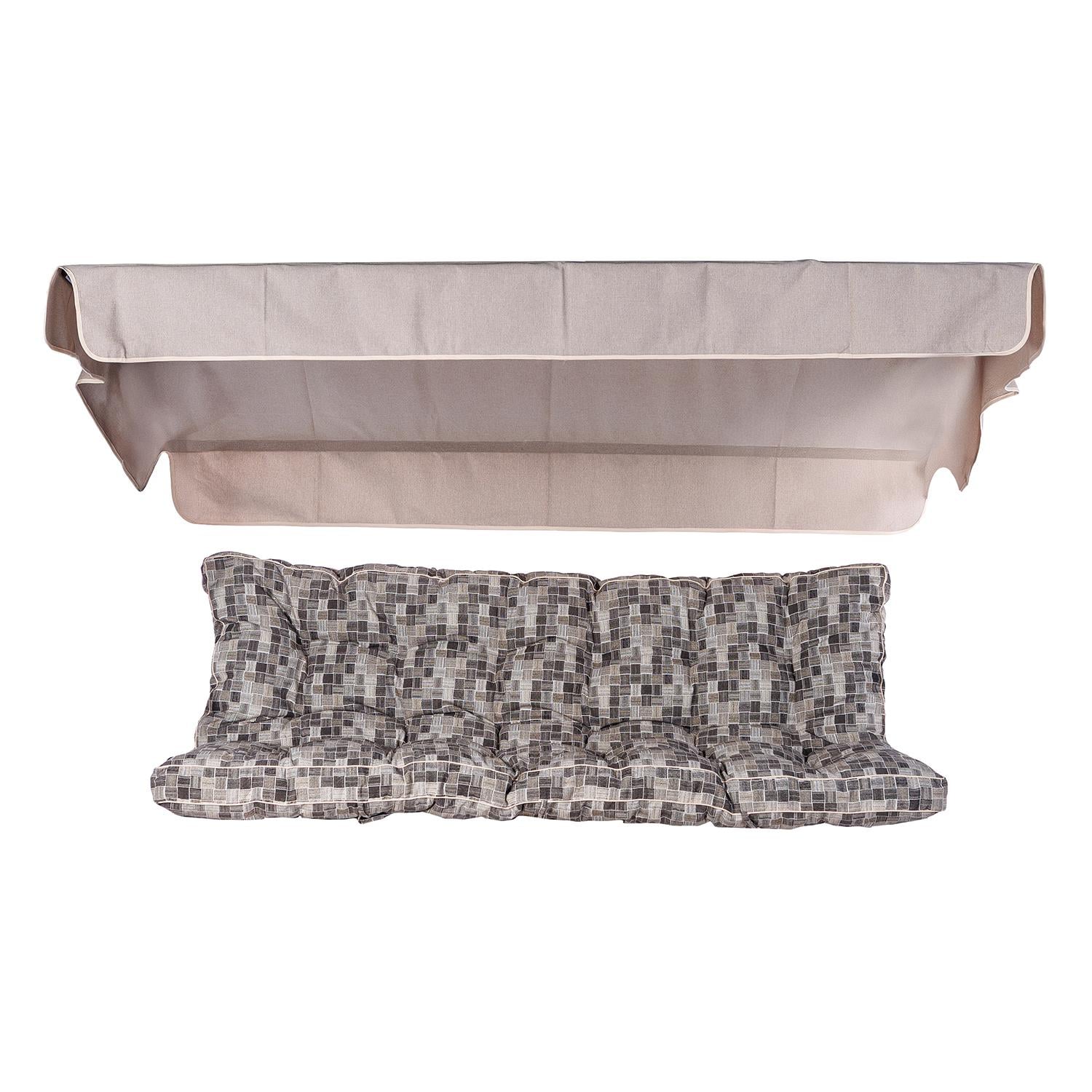 Комплект к качелям Ost-Fran FLUFFY ткань Borgen/крыша тексилк 709/501 170x110x10 см/крыша 120x200 см (4338)