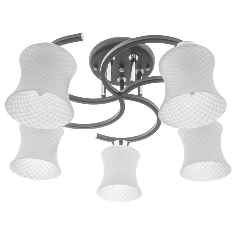 Люстра потолочная Brille LK-604S/5 E27 BK на 5 плафонов