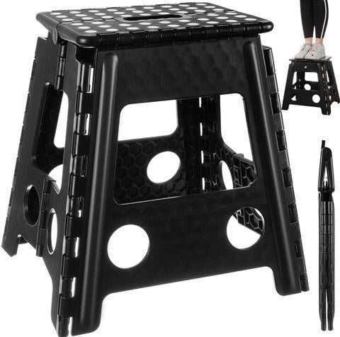 Стілець розкладний з ручкою MALATEC 18595 табурет-сходи до 100 кг Чорний - фото 3
