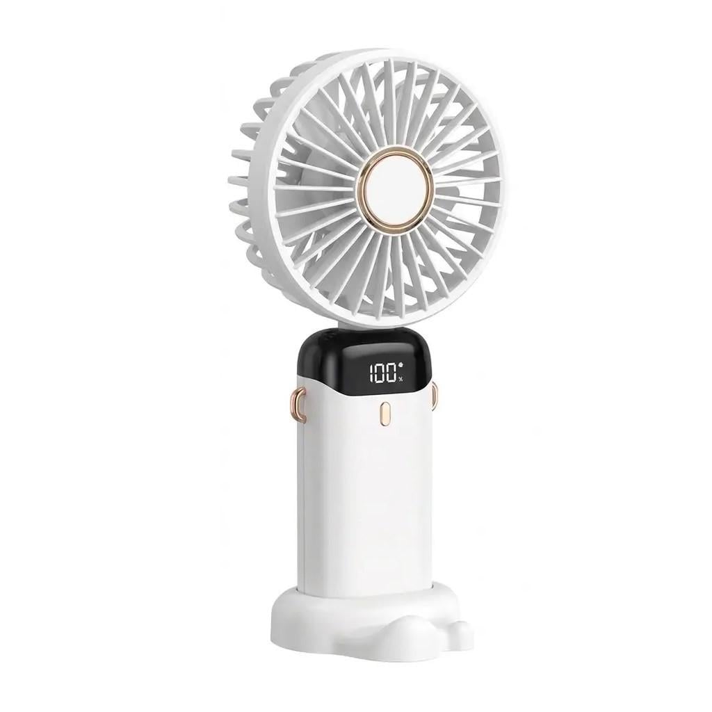 Вентилятор складной RIAS R-64 1800 mAh USB с LED-дисплеем 5W White (3_08427)