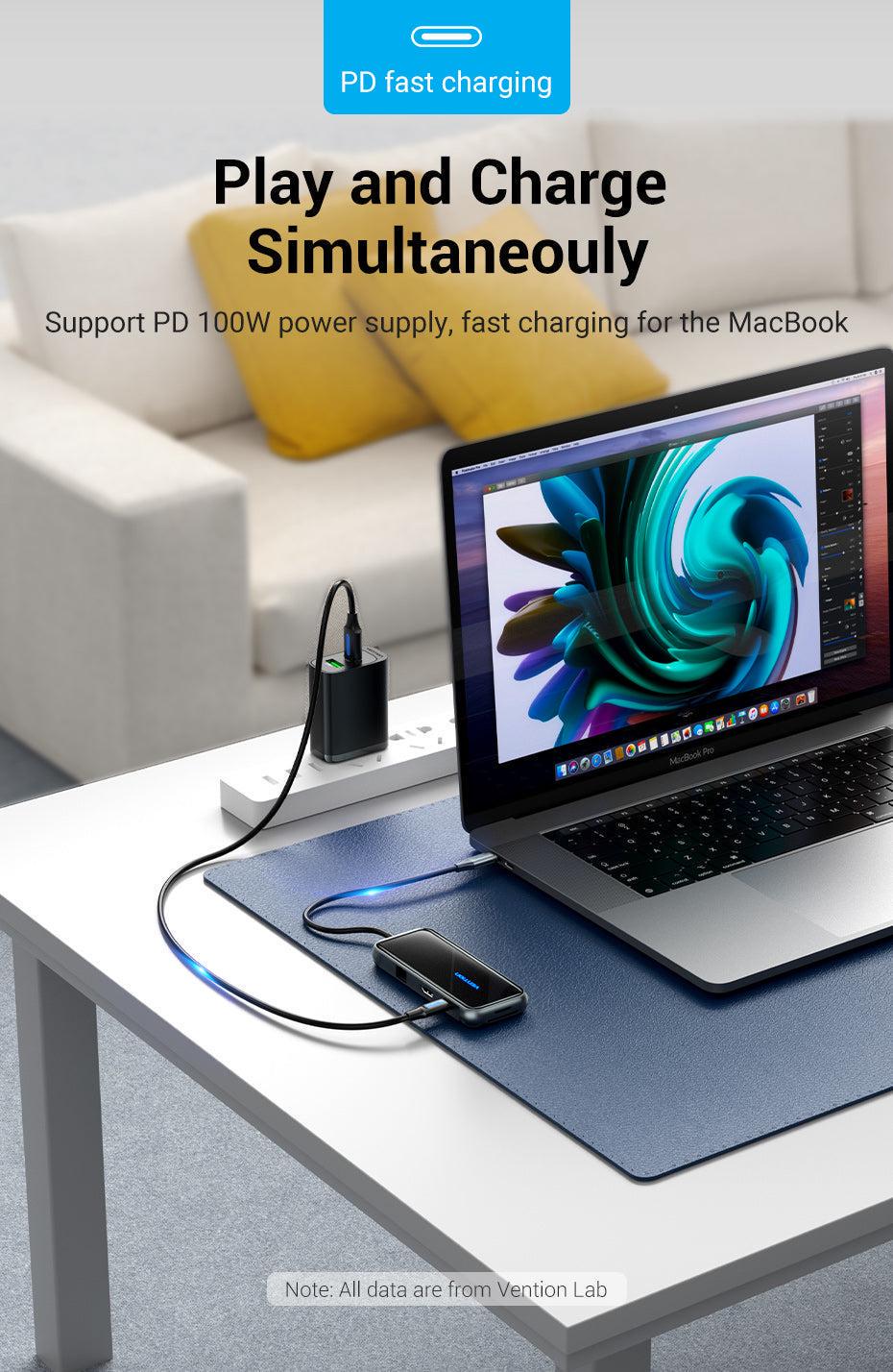 USB-хаб Vention Type-C-USB Чорний (TFHHB) - фото 6 USB-хаб Vention Type-C-USB Чорний (TFHHB) - фото 6