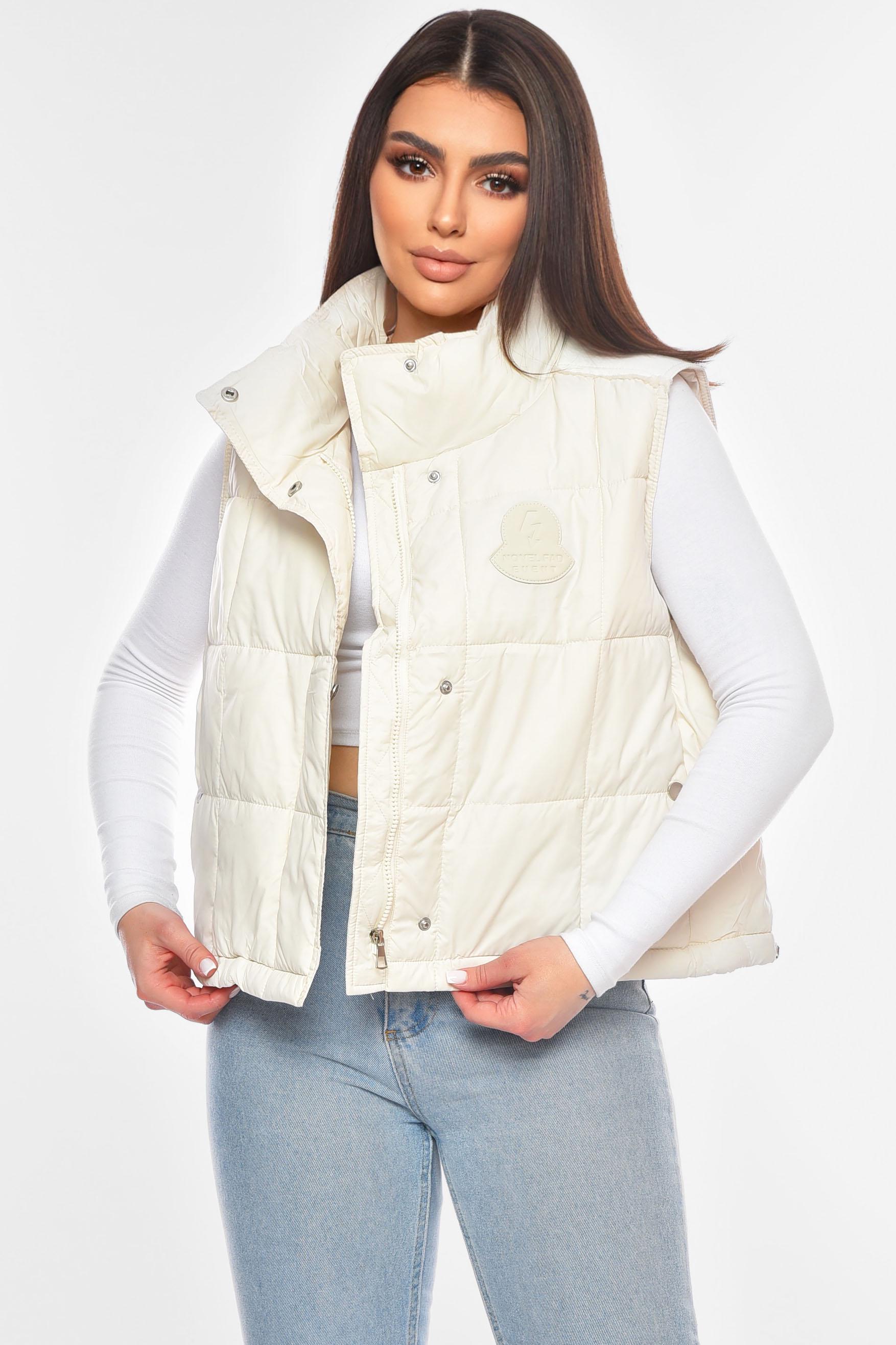 Женская жилетка однотонная 200302 M Белый