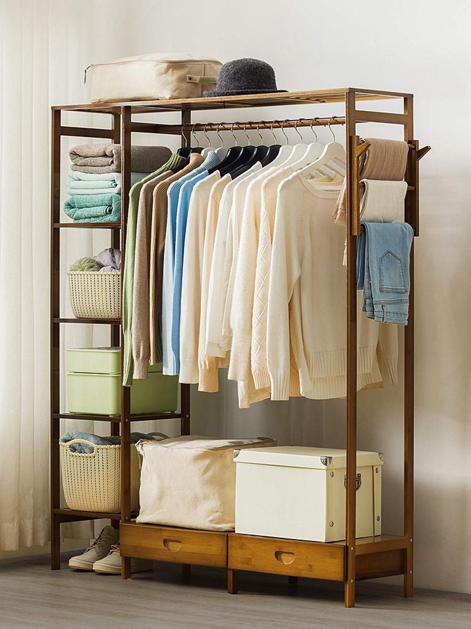 Вешалка-стойка для одежды из дерева Ямбол Капучино (СВГ-001109)