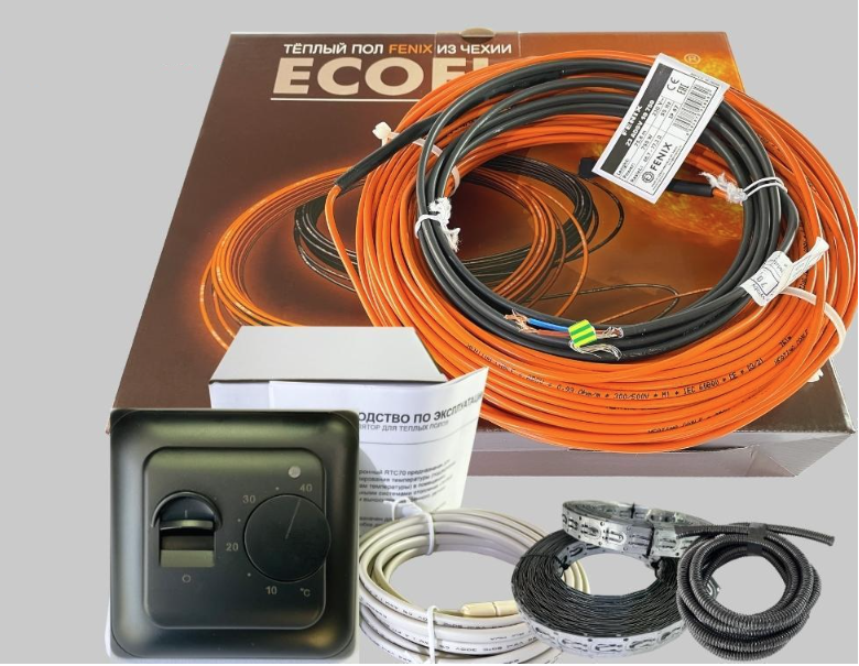 Комплект теплого пола без стяжки Fenix ADSV10 950 Вт 5,2-8,7 м2 с механическим терморегулятором Черный (51187)