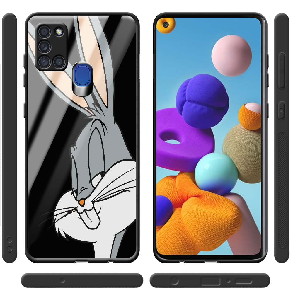 Чохол Boxface Samsung A217 Galaxy A21s Lucky Rabbit Чорний силікон зі склом (40006-bk81-40864) - фото 2