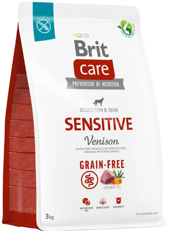 Корм беззерновий для собак Brit Care Dog Grain-free Sensitive з чутливим травленням з оленіною 3 кг (1821031006) - фото 1