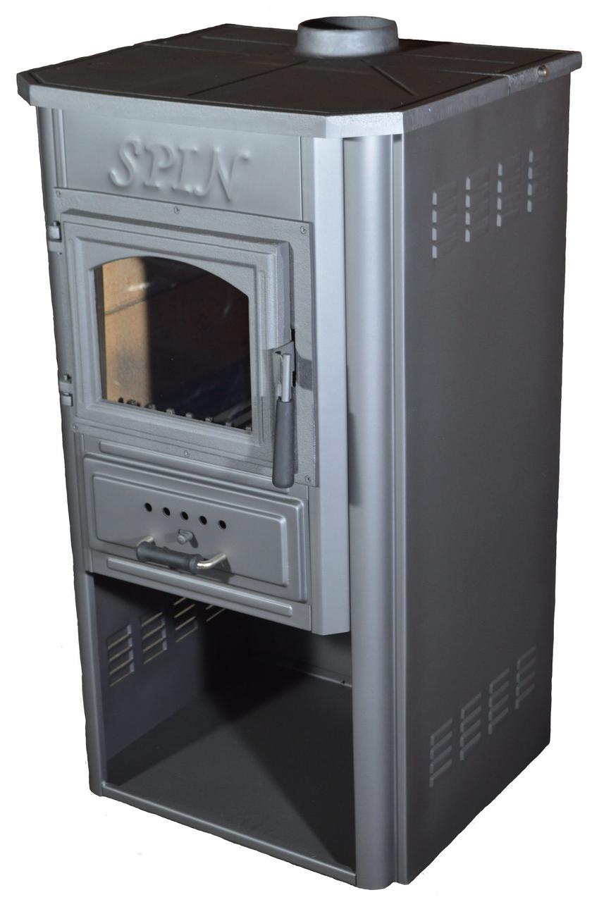 Піч-камін опалювальна для заміського будинку Spin EKONOMIK 9 кВт Сірий (CNT00007710)