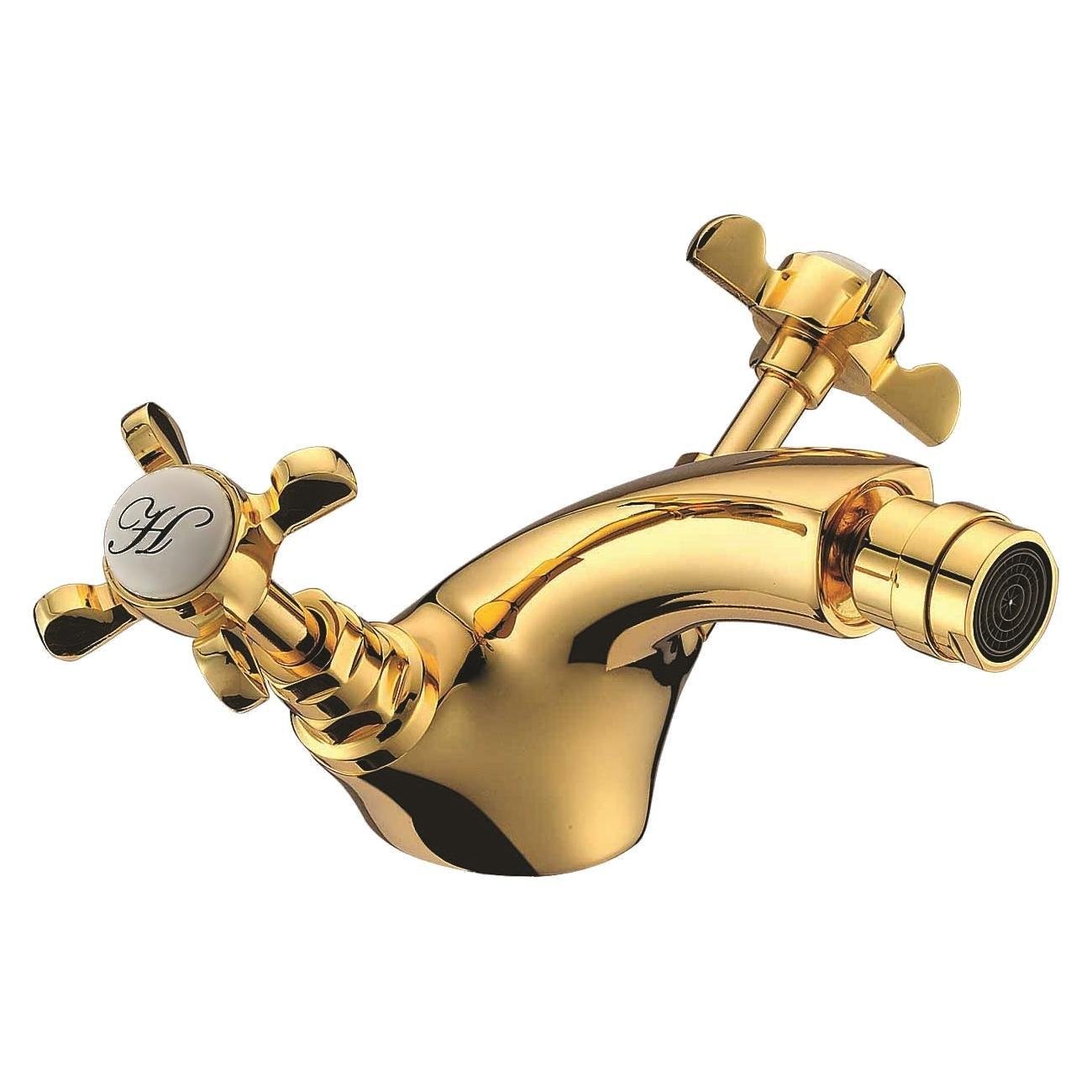 Смеситель для биде Imprese Cuthna двухвентильный Золотой (52722)