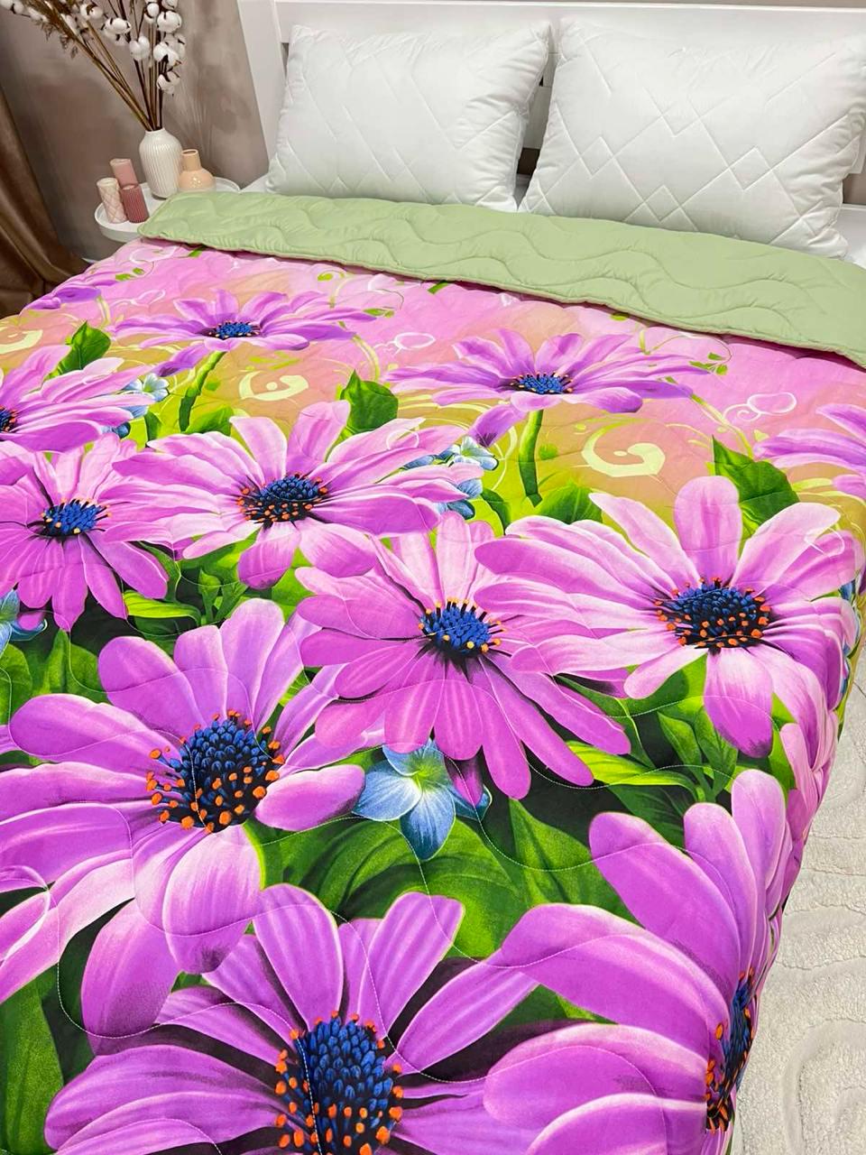 Одеяло летнее двухстороннее с рисунком двуспальное 180x210 см Лиловый (27455722) - фото 4 Одеяло летнее двухстороннее с рисунком двуспальное 180x210 см Лиловый (27455722) - фото 4