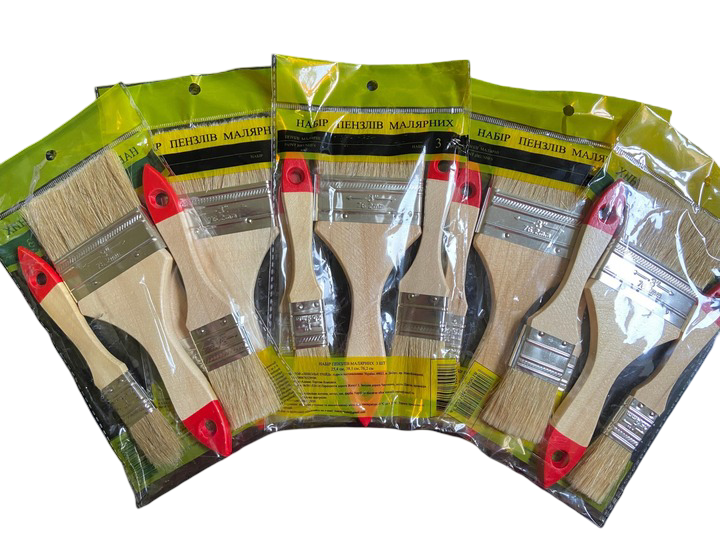 Набір пензлів малярних лакованих 3 шт. 1"/1,5"/3" 25,4/38,1/76,2 см (3360160) - фото 8 Набір пензлів малярних лакованих 3 шт. 1"/1,5"/3" 25,4/38,1/76,2 см (3360160) - фото 8