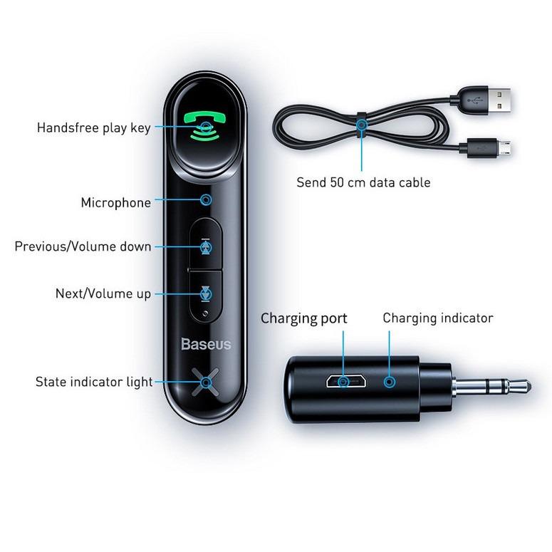 Ресивер BASEUS Qiyin AUX car bluetooth receiver Black (WXQY-01) - фото 7