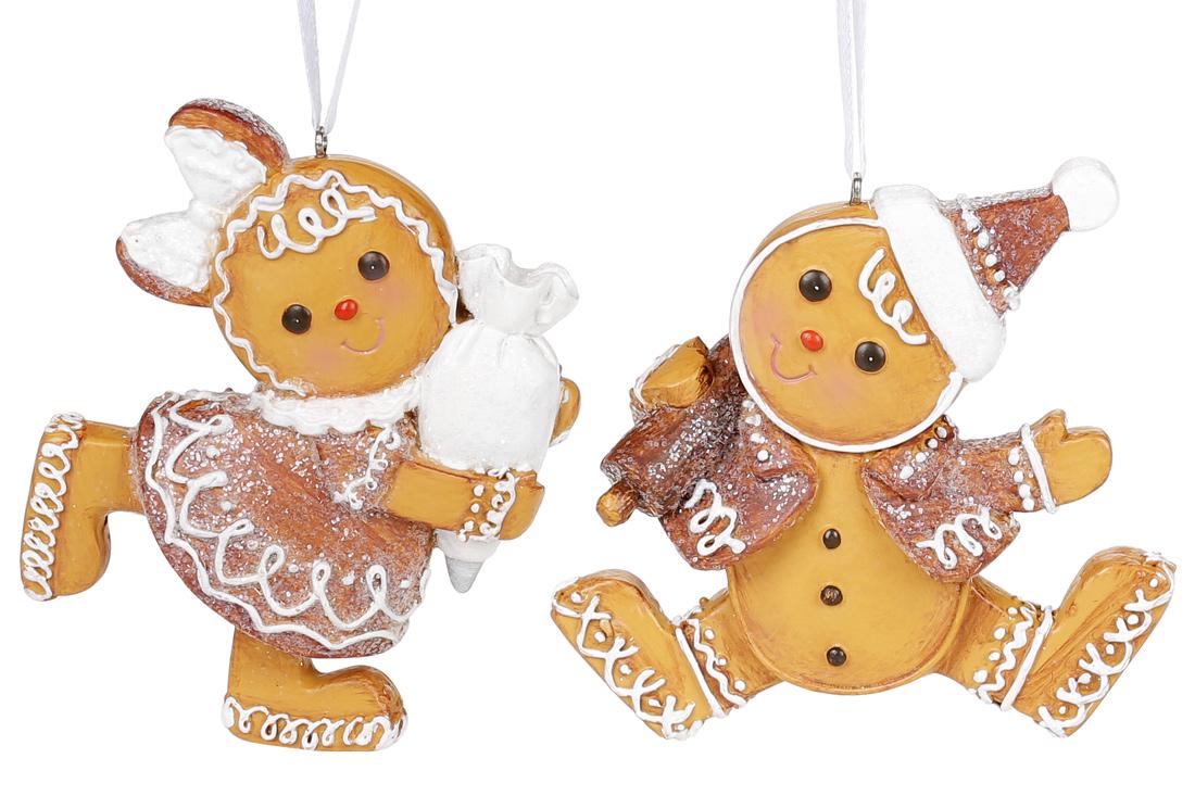 Новогодний подвеска BonaDi Пряничный человечек 2 шт. (838-218)