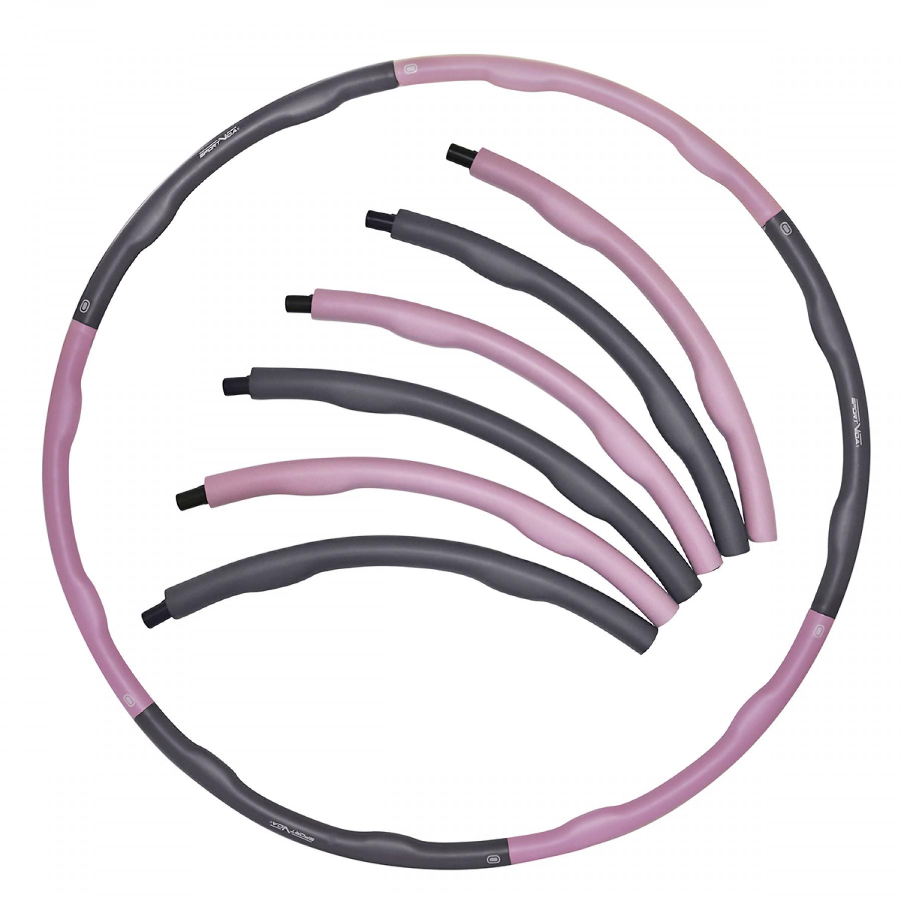 Обруч массажный Hula Hoop SportVida 100 см 1,2 кг Grey/Pink (SV-HK0338) - фото 4