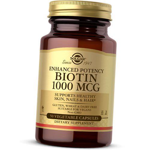 Витамины Solgar Biotin 1000 мкг 50 вег. капс. (36313188) - фото 1