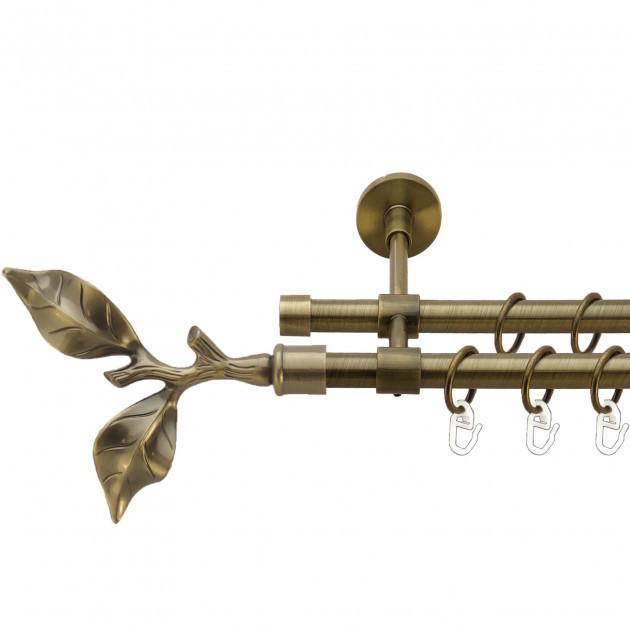 Карниз для штор Orvit Листок двухрядный 16/16 мм 160 см Антик (000-5681)