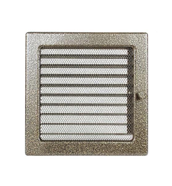 Решетка каминная с жалюзи 22х22 см Антик золото (12895784)