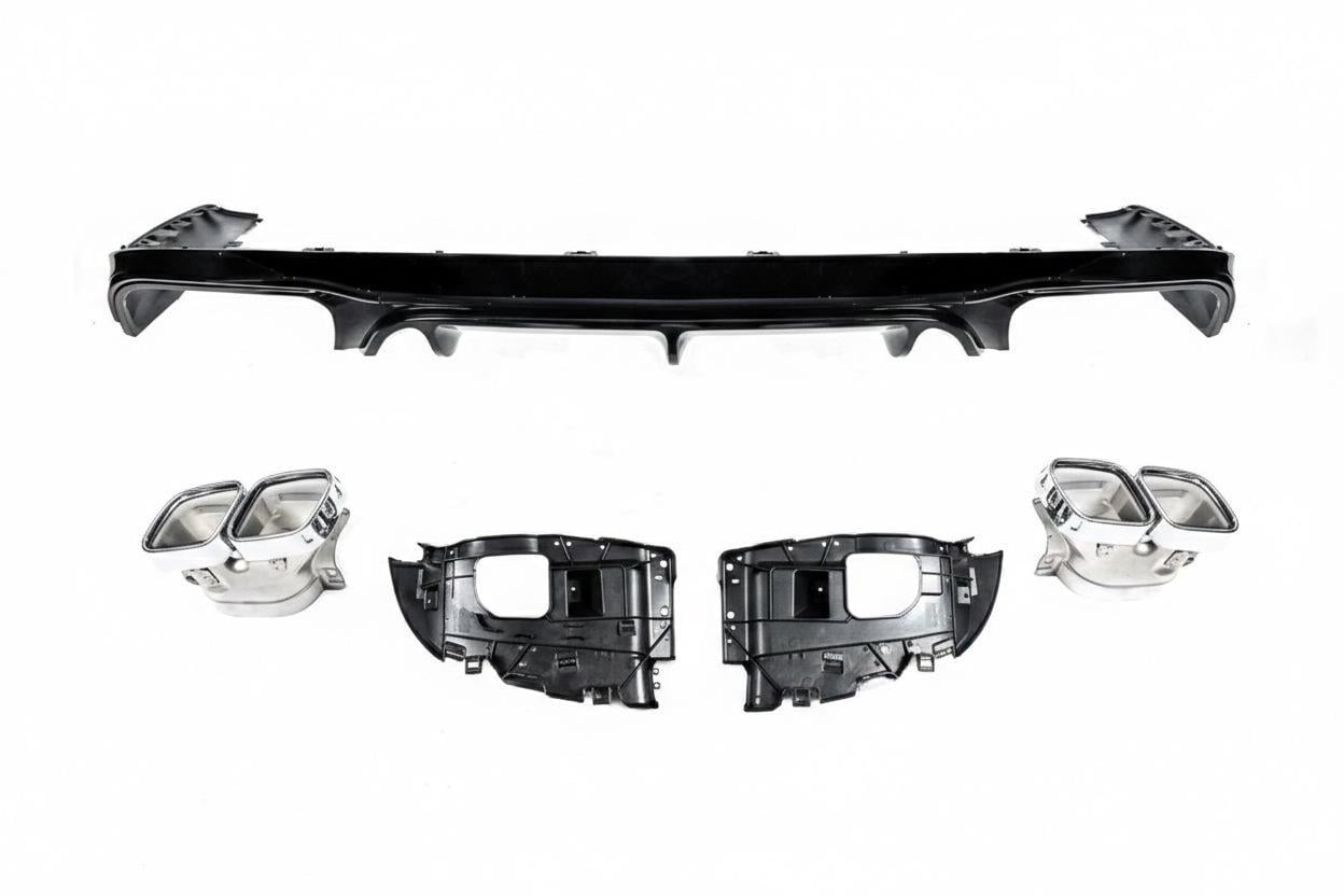 Задний диффузор Cixtai с насадками Chrome дизайн AMG63 для Mercedes E-class coupe C238 2016-2024 гг. abs-пластик Черный (187936)