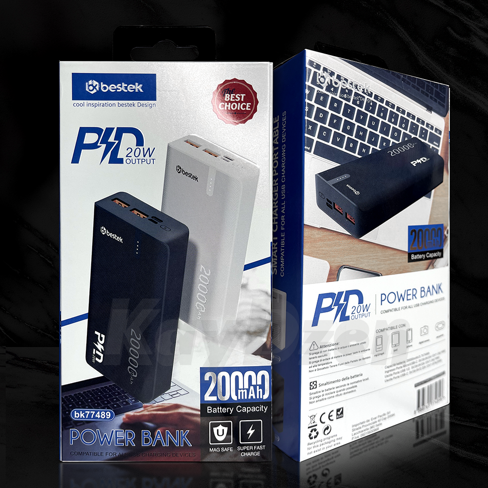 Акумулятор зовнішній з швидкою зарядкою Bestek BK77489 20000 mAh QC 3.0 PD 22,5W (147) - фото 6 Акумулятор зовнішній з швидкою зарядкою Bestek BK77489 20000 mAh QC 3.0 PD 22,5W (147) - фото 6