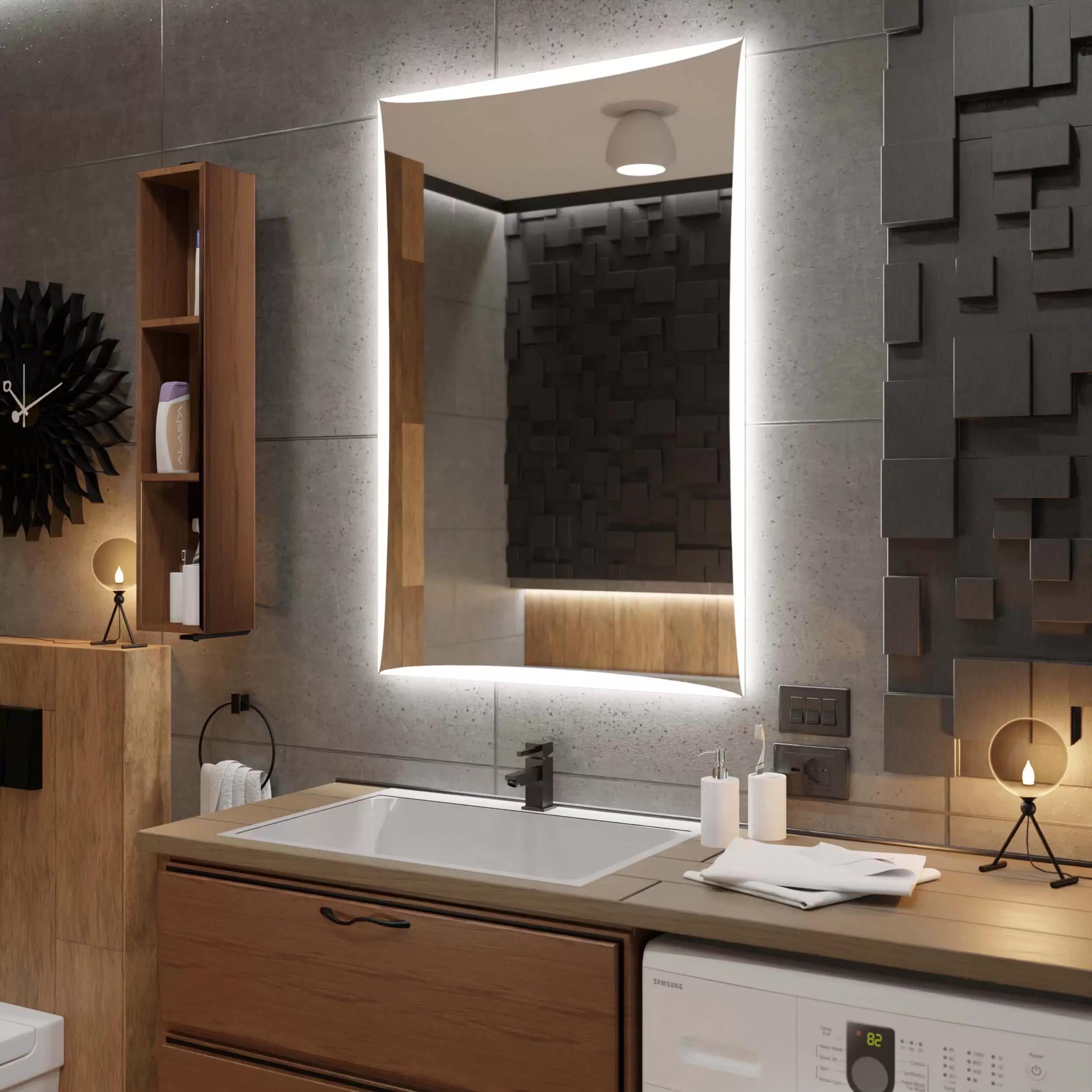 Зеркало Dim Dzerkal FOLIGIA с LED-подсветкой 50х70 см (3559)