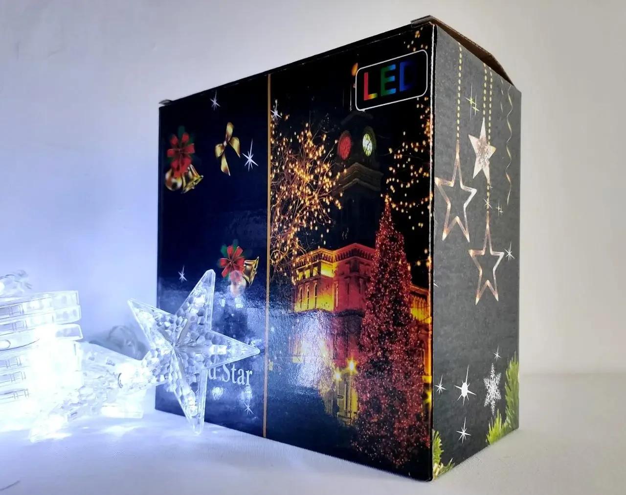 Гірлянда штора з фігурками Зірки та пультом LED RGB 3 м - фото 4