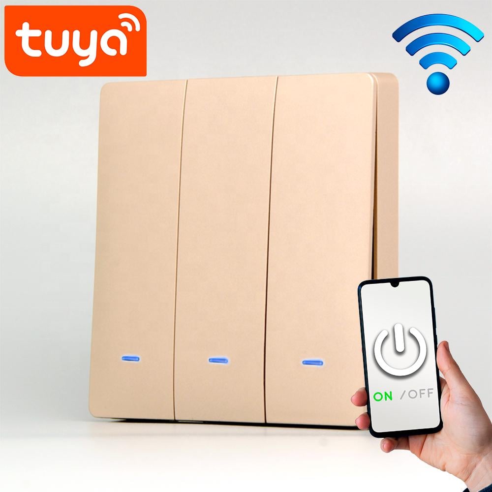 Вимикач Tuya Zigbee 3 клавіші Золотий - фото 10