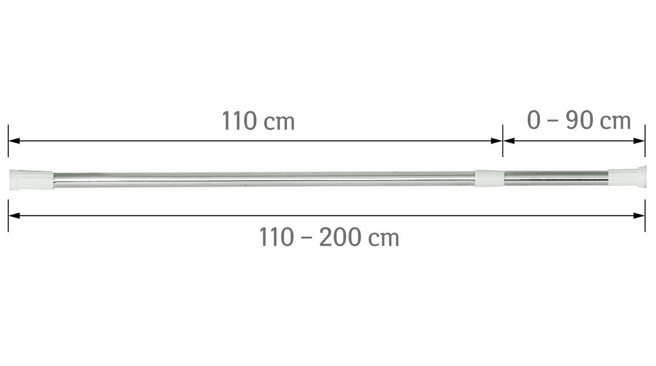 Карниз для ванной комнаты телескопический на пружине 110-200 см Хромированный (422 Vin Kha) - фото 8